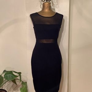 Black Sheer Panel Cocktail Dress